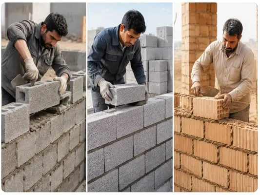 دیوار چینی با بلوک و سفال