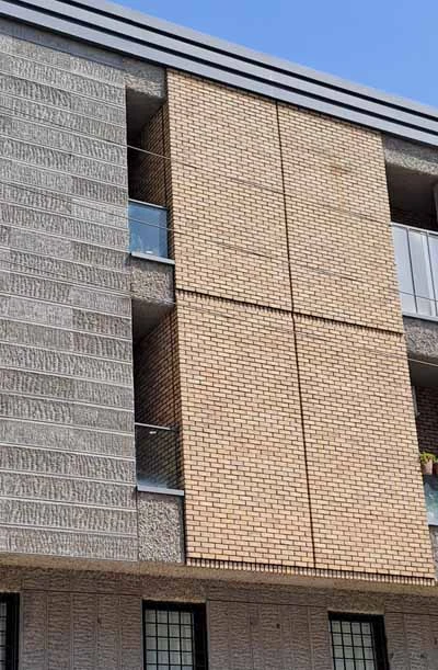 ترکیب آجر و سنگ